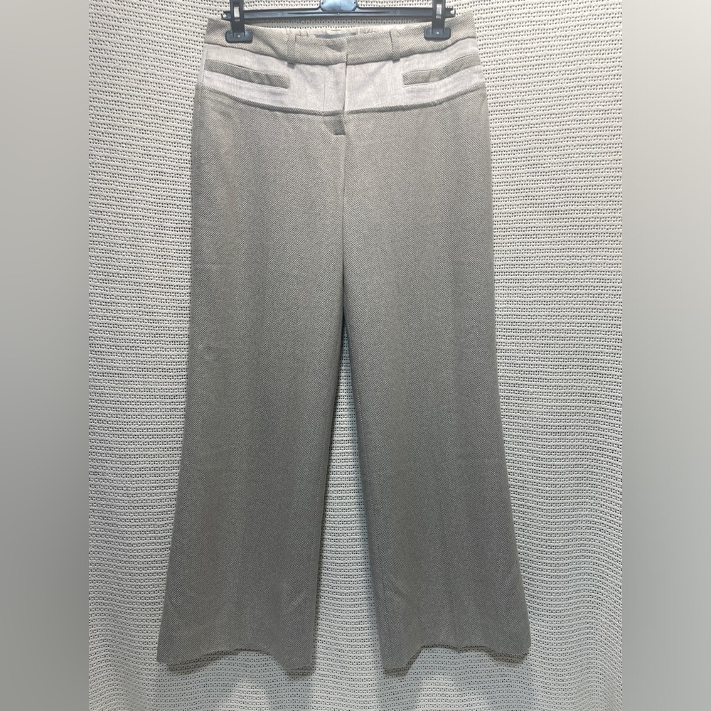ANDY The-Ahn Cream Tweed Wool Blend wide Leg Trouser